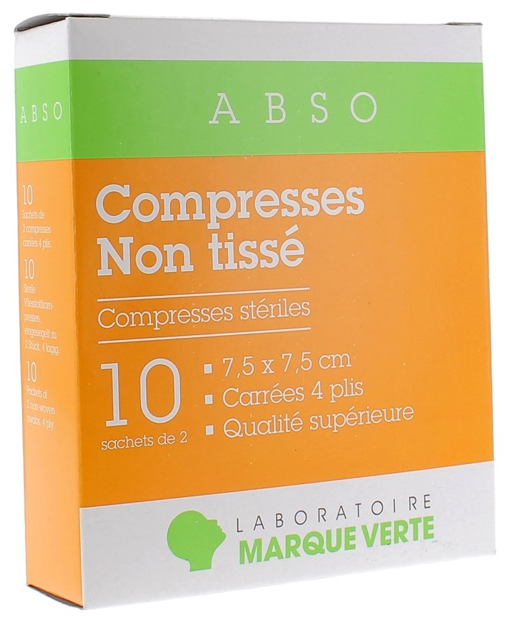 Compresses Non Tisse Abso Marque Verte Boite De 10 Pansements