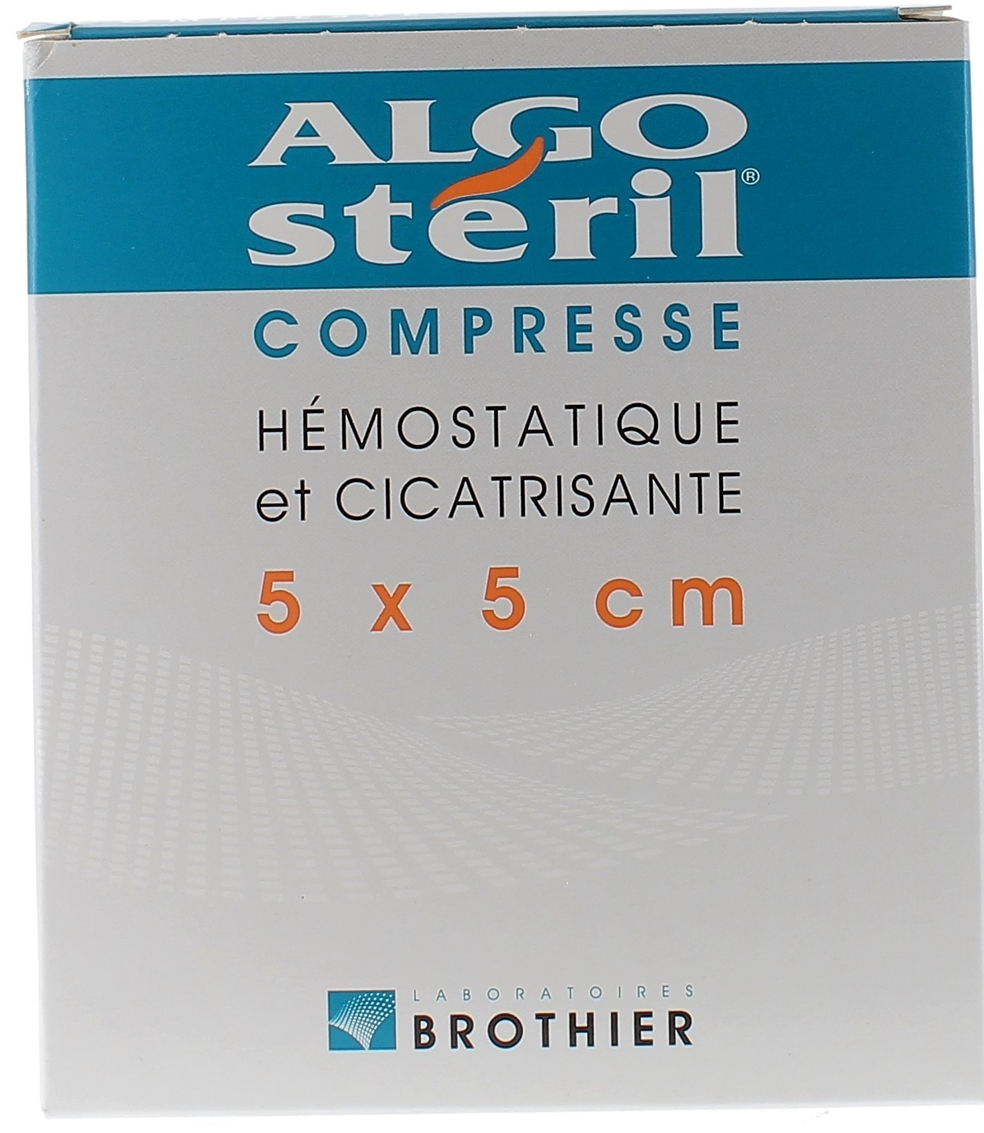 Compresses hémostatiques et cicatrisantes 5x5 cm algostéril Brothier - boite de 10 compresses