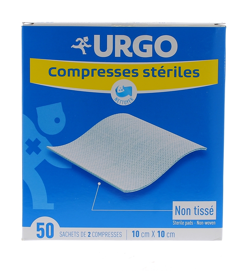 Compresses stériles non tissé Urgo 10x10 cm nettoie les plaies