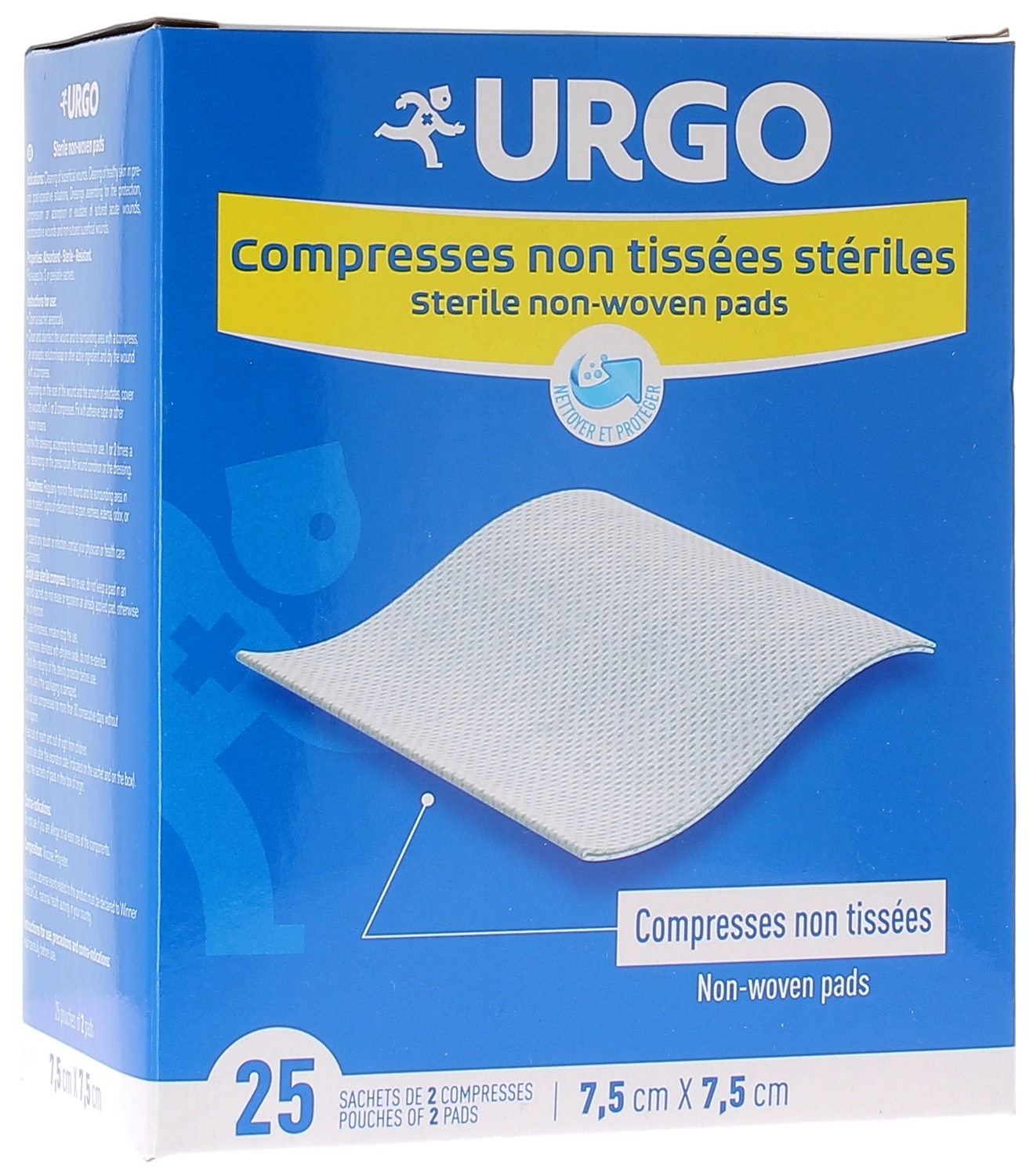 Urgo Compresses Stériles Non Tissées 7,5x7,5cm 25 Sachets