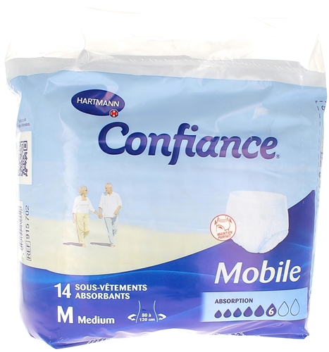 Confiance mobile absorption 6 taille M - 14 sous-vêtements absorbants