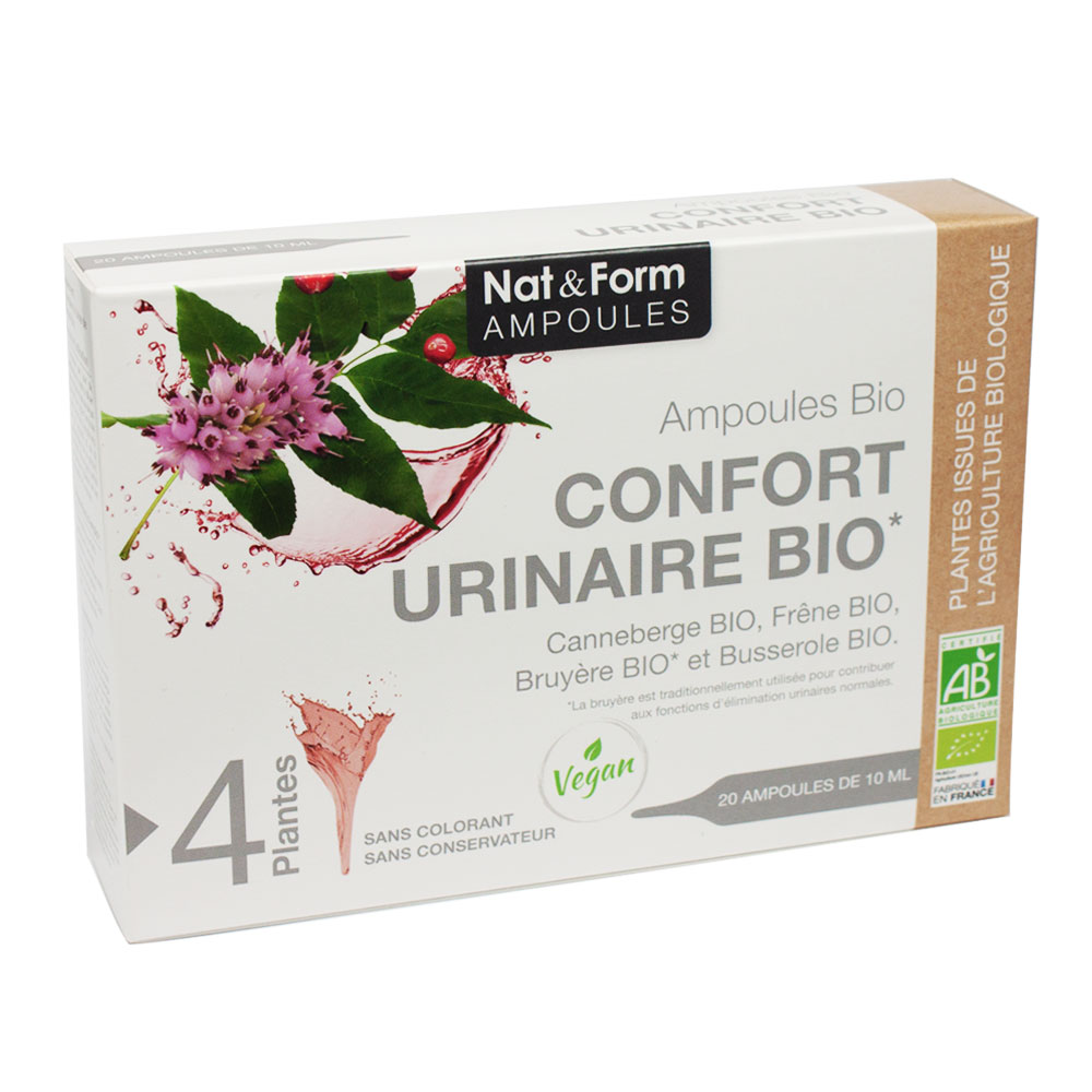 Confort urinaire bio Nat&Form - boite de 20 ampoules