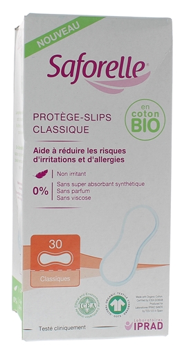 Coton protect protège-slips Saforelle - boite de 30 protège-slips