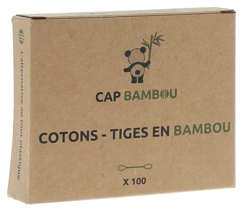 Cotons tiges en bambou Cap Bambou - boîte de 100 cotons-tiges