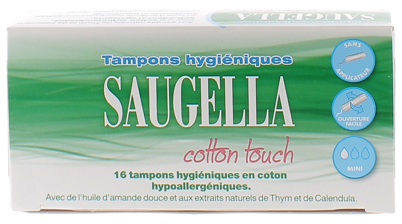 Tampons Hygiéniques Mini cotton touch Saugella - boîte de 16 tampons