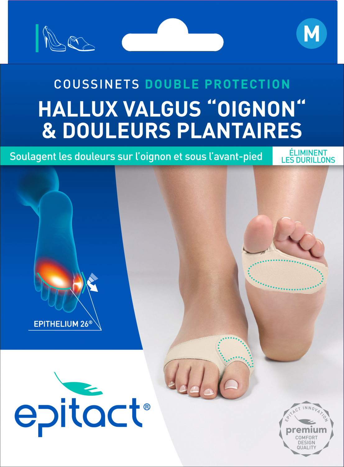 Coussinets Double protection Hallux Valgus M Epitact - 1 paire