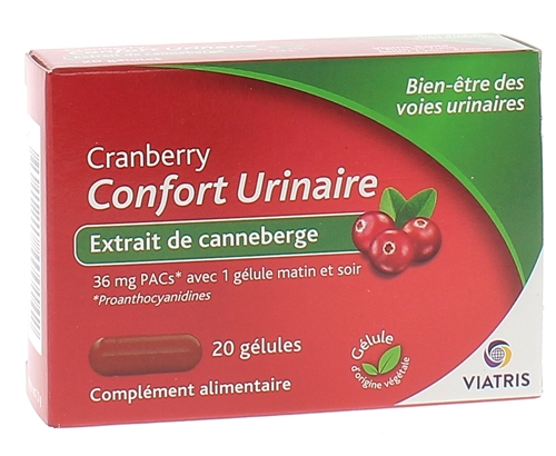 Cranberry Confort urinaire Viatris - boîte de 20 gélules