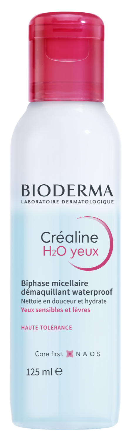 Créaline H2O yeux Biphase micellaire démaquillant waterproof Bioderma - flacon de 125 ml