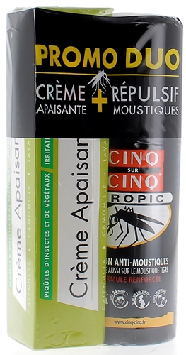 Crème apaisante + Spray Tropic Cinq sur Cinq - spray de 75 ml et tube de 40 g
