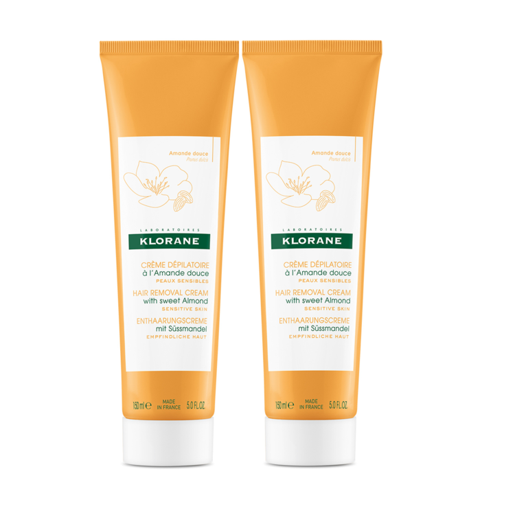 Crème dépilatoire à l'amande douce Klorane - lot de 2 tubes de 150 ml