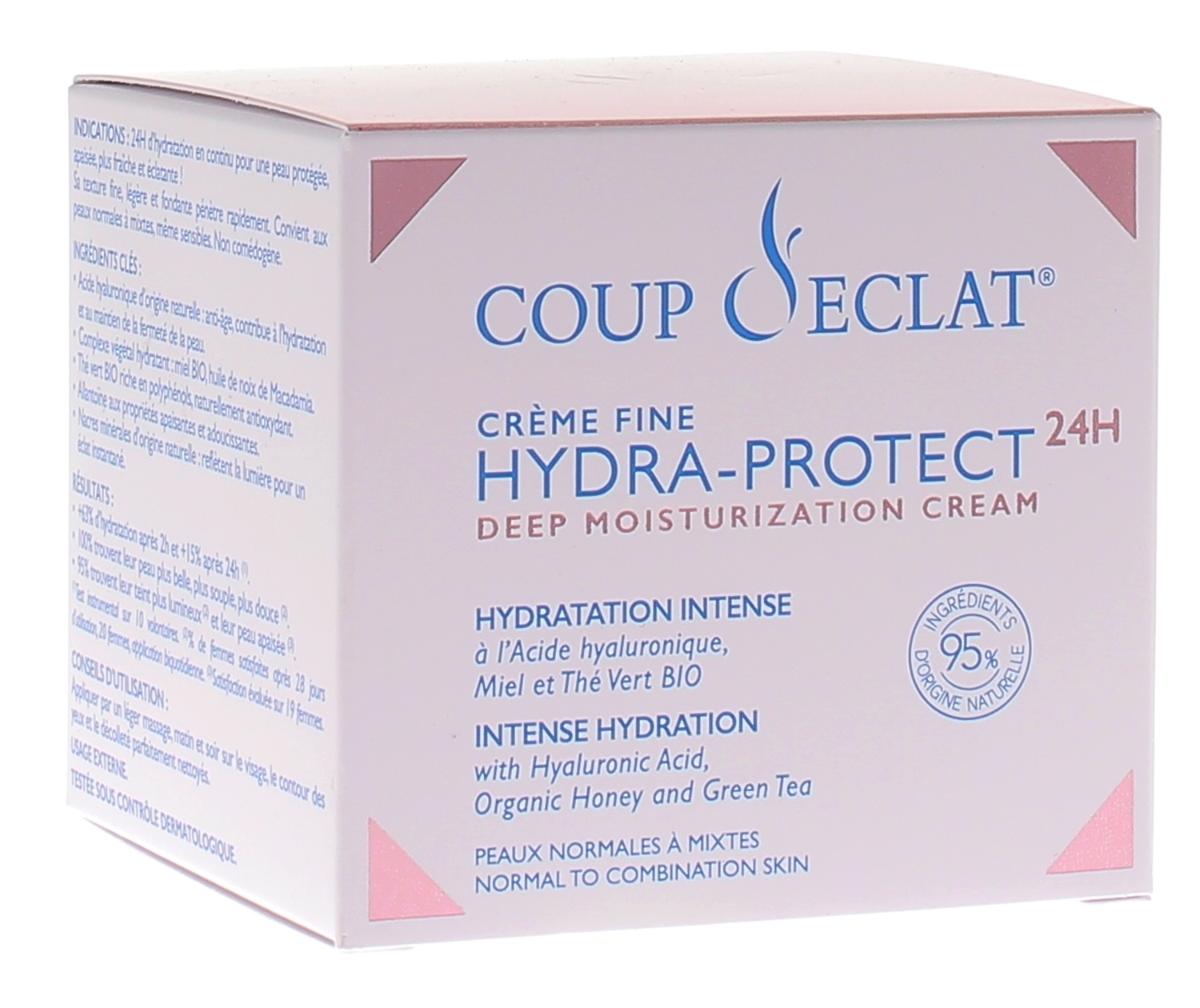 Crème fine hydra-protect 24H hydratation intense Coup d'Éclat - pot de 50 ml