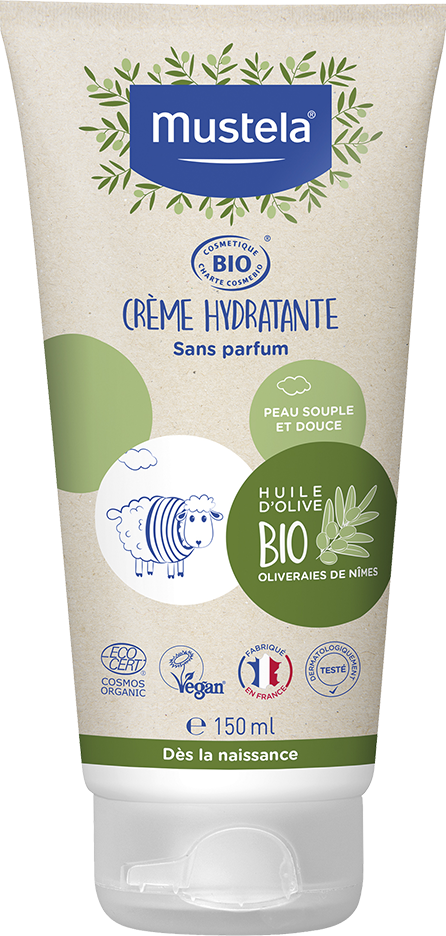 Crème hydratante sans parfum bio Mustela - tube de 150 ml