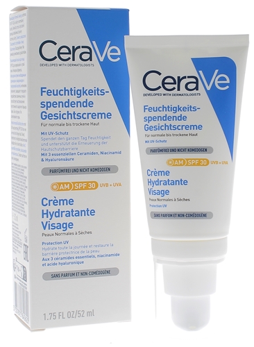 Crème hydratante visage SPF 30 CeraVe - tube de 52 ml