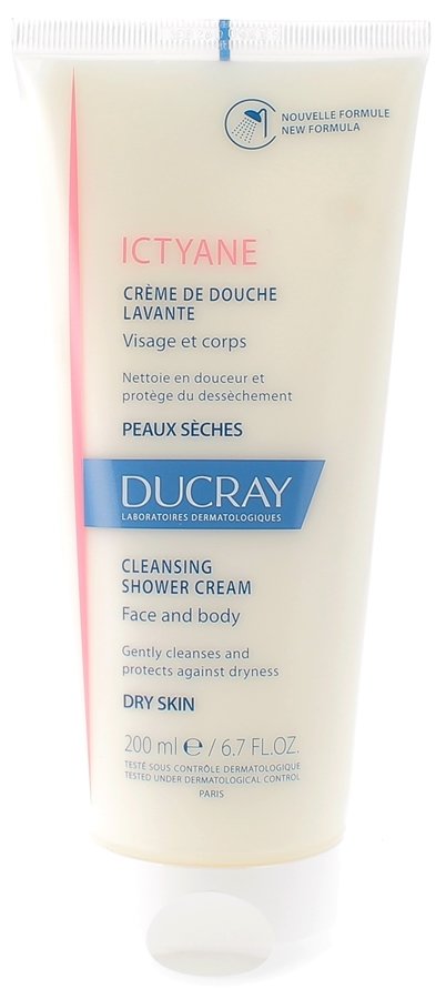 Crème lavante Ictyane peaux sèches Ducray - tube de 200ml