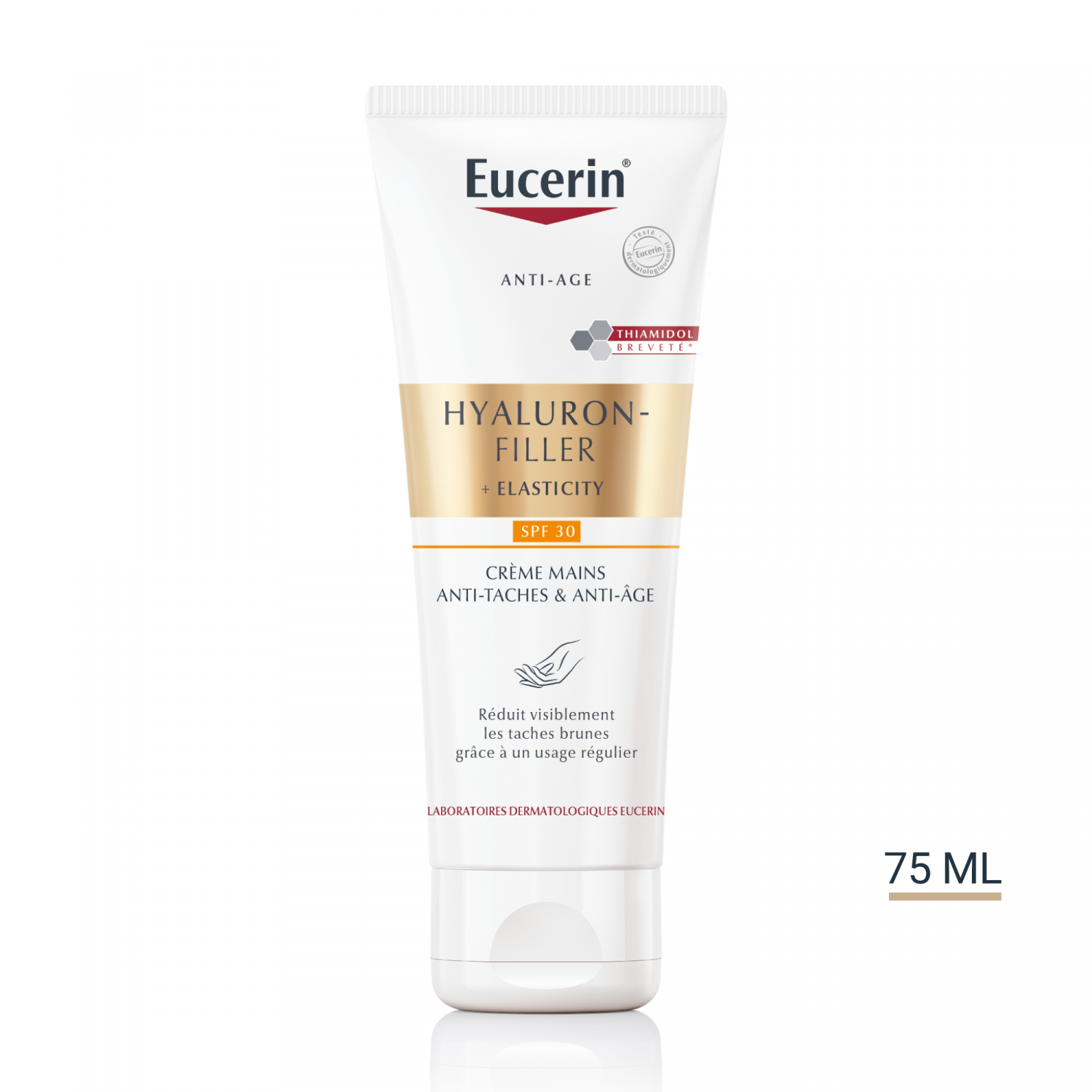 Crème mains anti-tâches et anti-âge Hyaluron-Filler + Elasticity Eucerin - tube de 75 ml