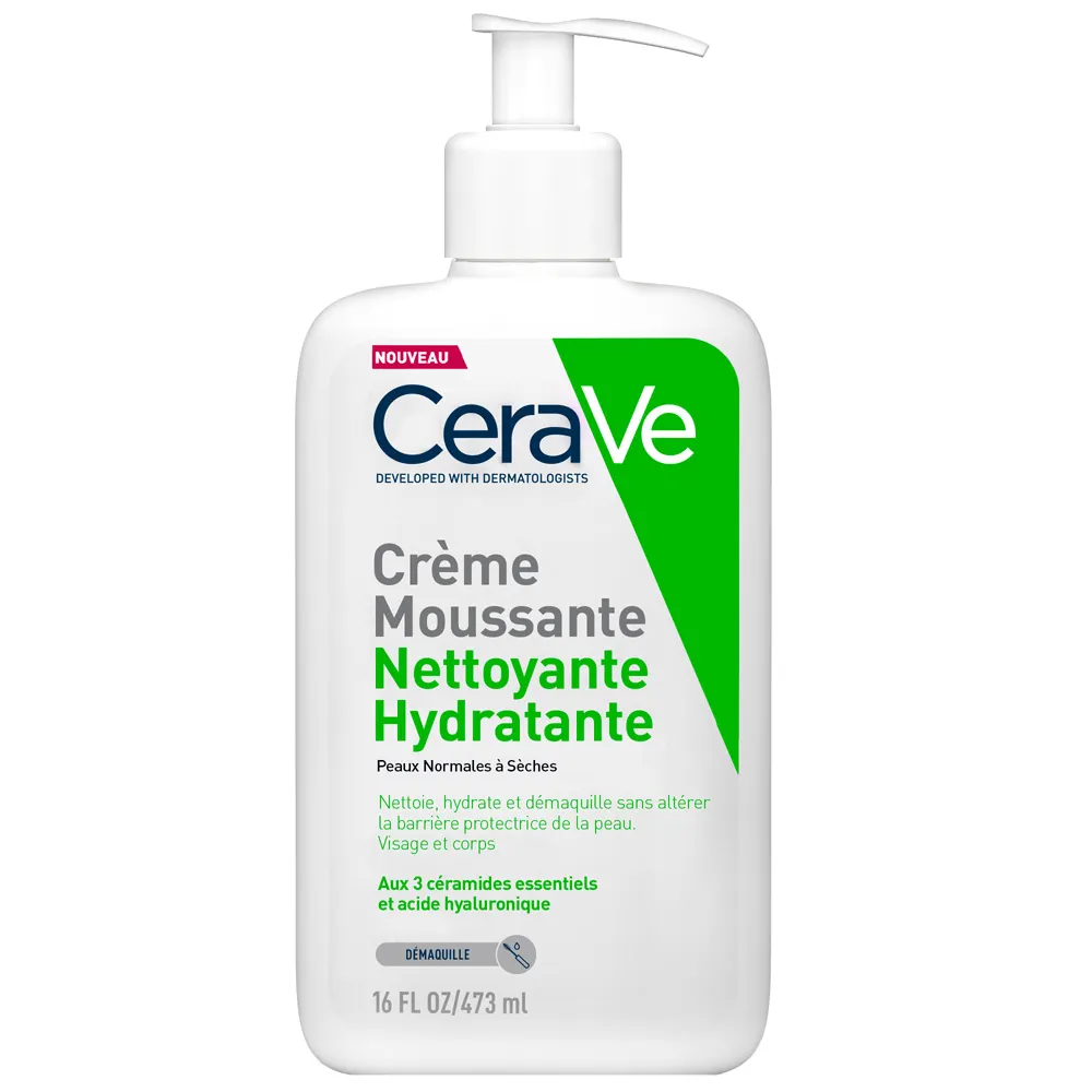 Crème moussante nettoyante hydratante Cerave - flacon-pompe de 473ml