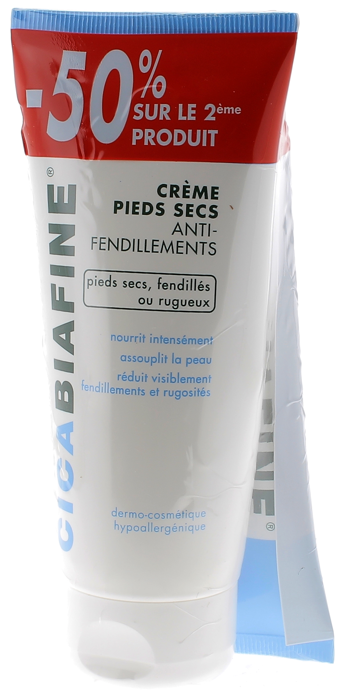 Crème pieds secs Anti-Fendillements CicaBiafine - lot de 2 x 100 ml