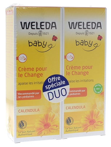 Crème pour le change au Calendula bébé Weleda - lot de 2 tubes de 75 ml