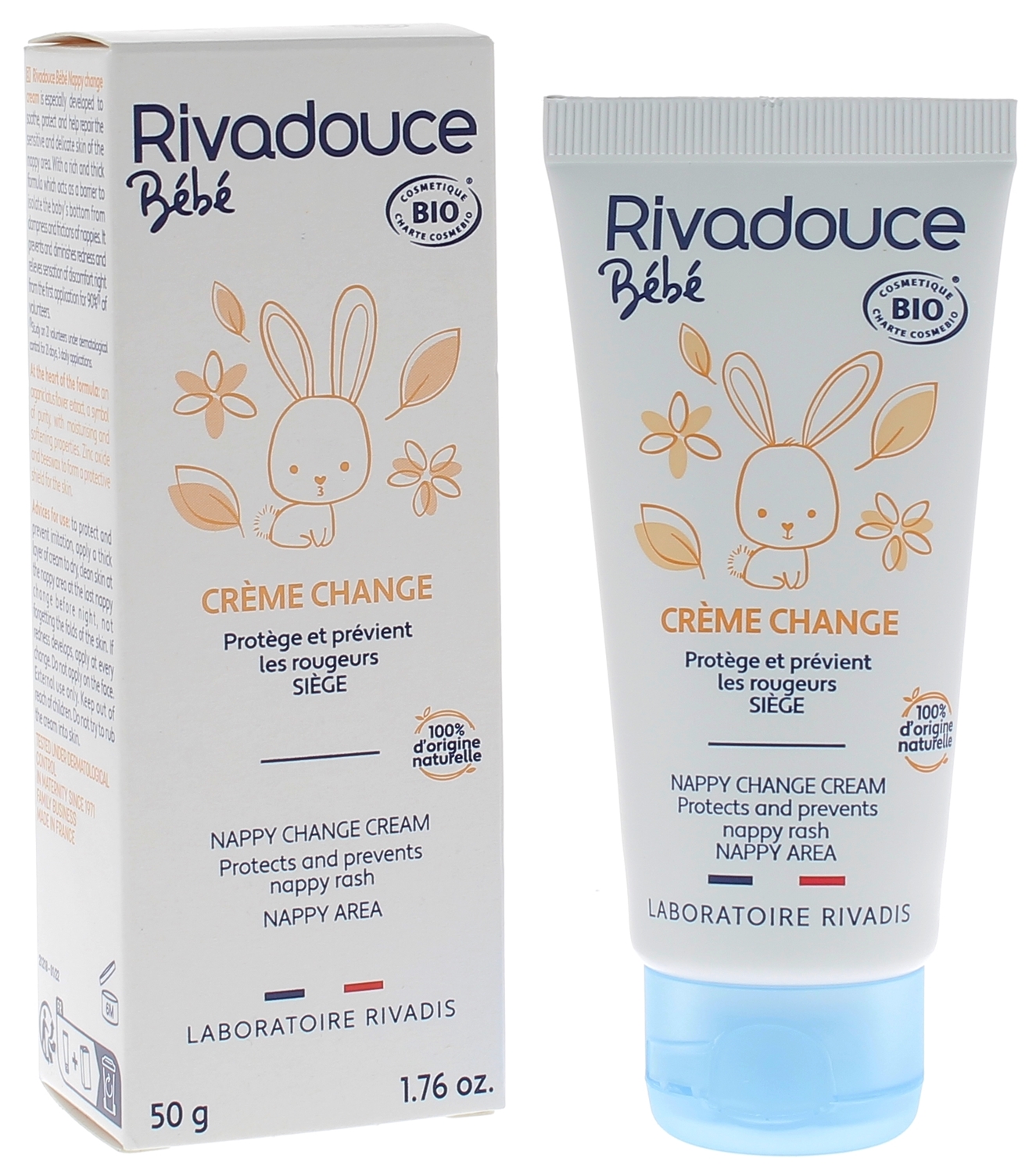 Crème pour le change bébé bio Rivadouce - tube de 50 g