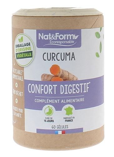 Nat&Form Curcuma Bio - Transit et digestion - 200 gélules