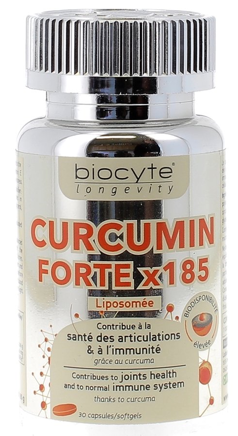 Curcumin x185 Biocyte - boîte de 30 capsules micro-encapsulés