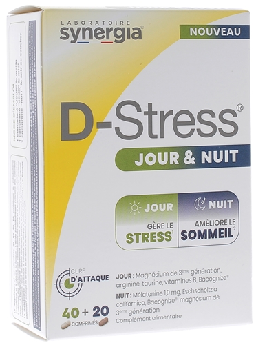 D-Stress jour et nuit Synergia - boîte de 60 comprimés