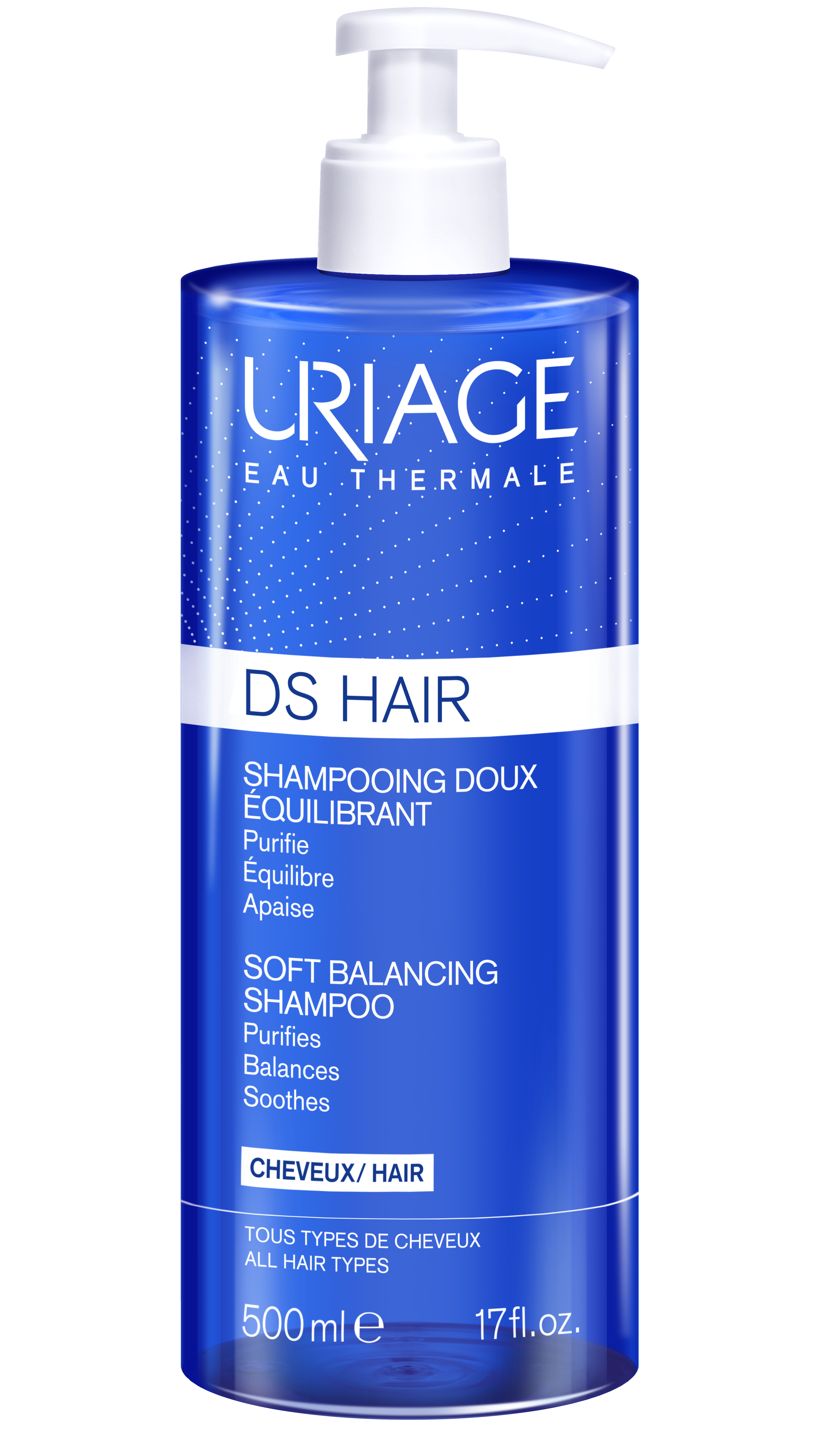 DS Hair Shampooing doux équilibrant Uriage - flacon de 500 ml
