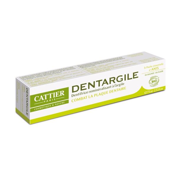 Dentargile dentifrice Anis Bio combat de la plaque dentaire Cattier - tube 75 ml