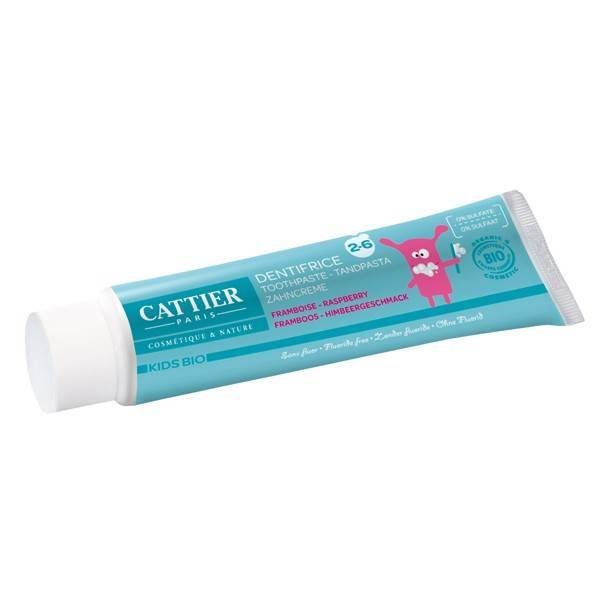 Dentifrice 2-6 ans goût framboise bio Cattier - tube 50 ml
