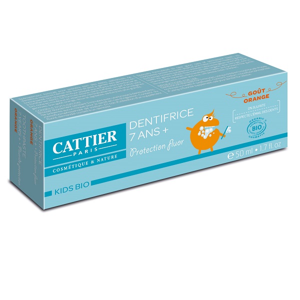 Dentifrice 7 ans et + goût orange bio Cattier - tube 50 ml