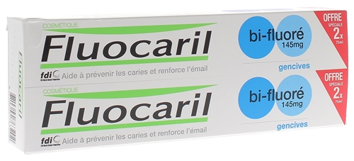 Dentifrice bi-fluoré 145mg Gencives Fluocaril - 2 tubes de 75ml