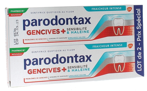 Dentifrice Gencives+ Fraîcheur intense Parodontax - lot de 2 tubes de 75ml