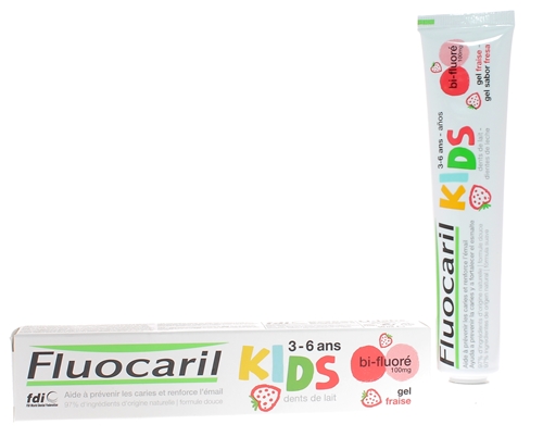 Dentifrice kids 3-6 ans arôme fraise Fluocaril - tube de 50 ml