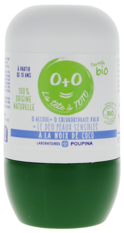 La Tête à Toto Déodorant enfant 48h peaux sensibles noix de coco bio Poupina - roll-on de 50 ml