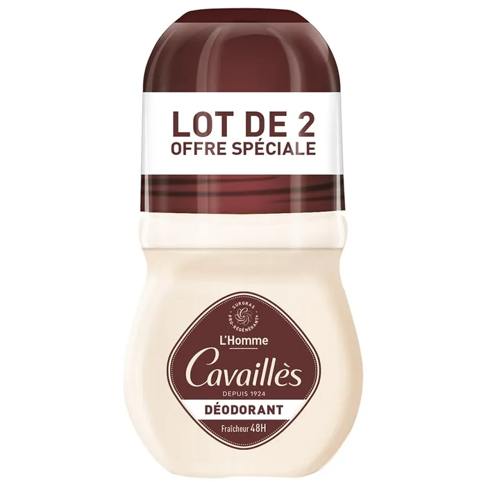 Déodorant Dermato 48h homme Rogé Cavaillès - lot de 2 roll-on de 50ml