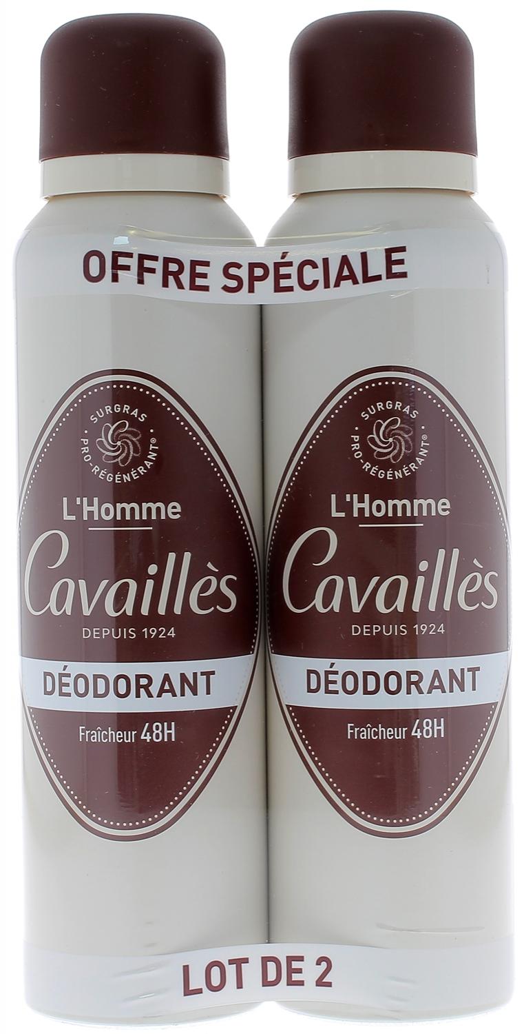 Déodorant fraîcheur 48h homme Rogé Cavaillès - lot de 2 sprays de 150ml