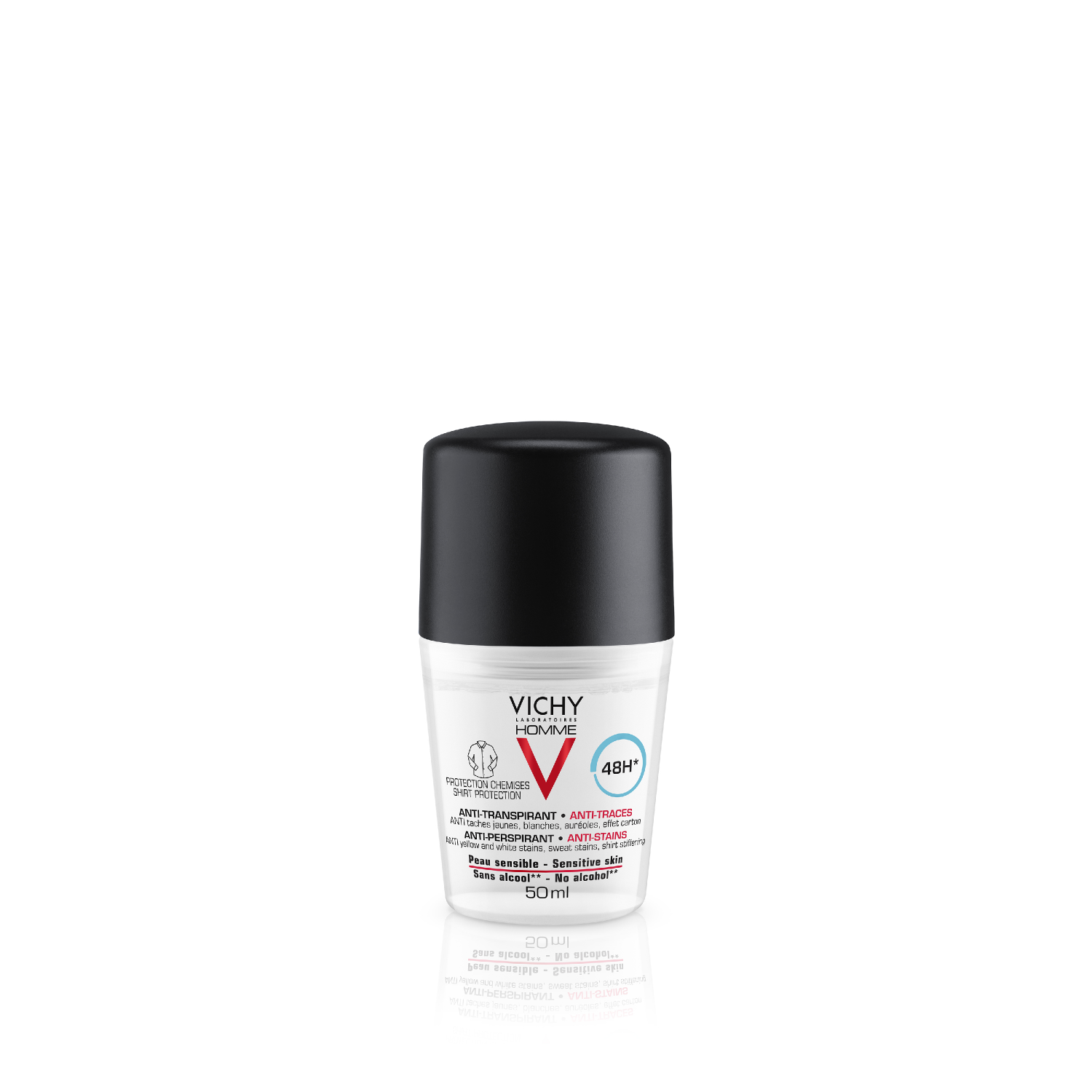 Déodorant homme anti-transpirant 48h Vichy - flacon-bille de 50 ml