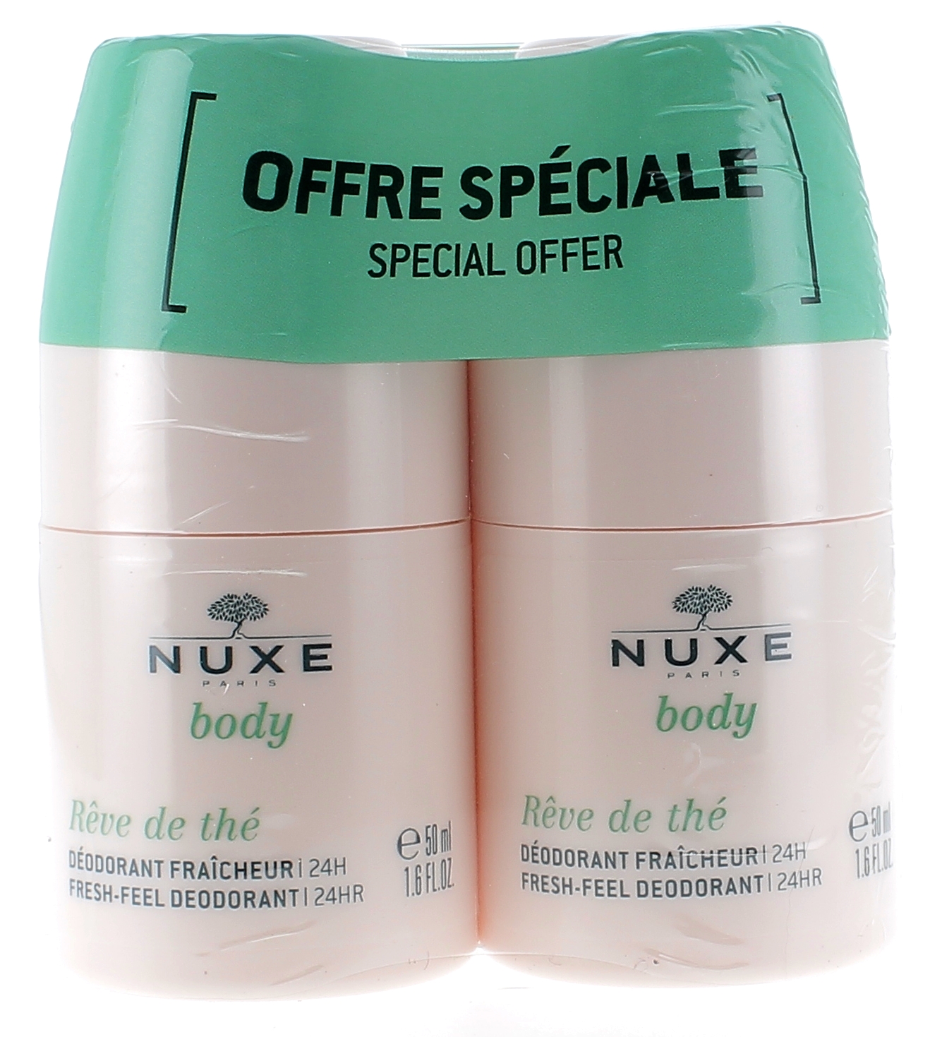 Déodorant fraîcheur Rêve de thé Nuxe Body - lot de deux roll-on de 50ml