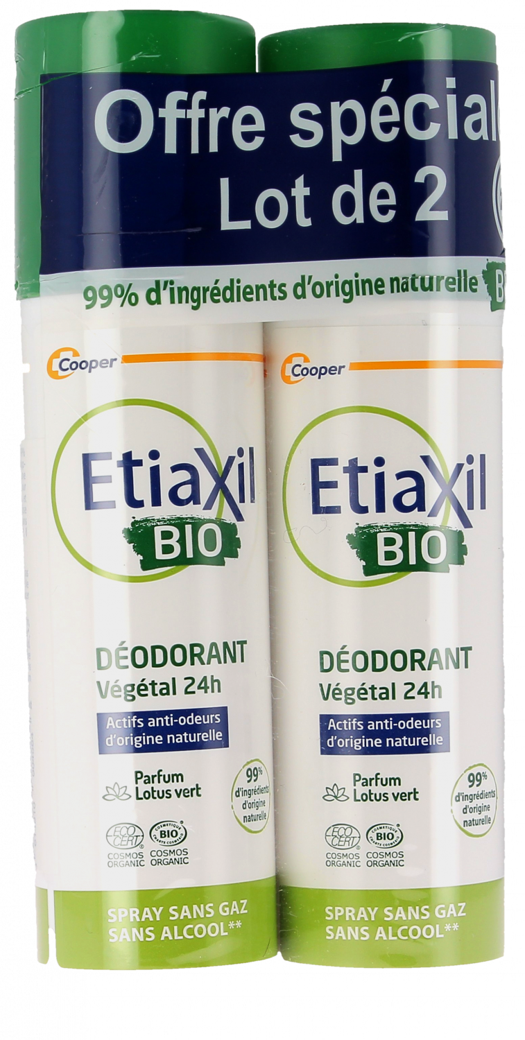 Déodorant spray végétal 24h bio sans aluminium Etiaxil déodorant peaux sensibles