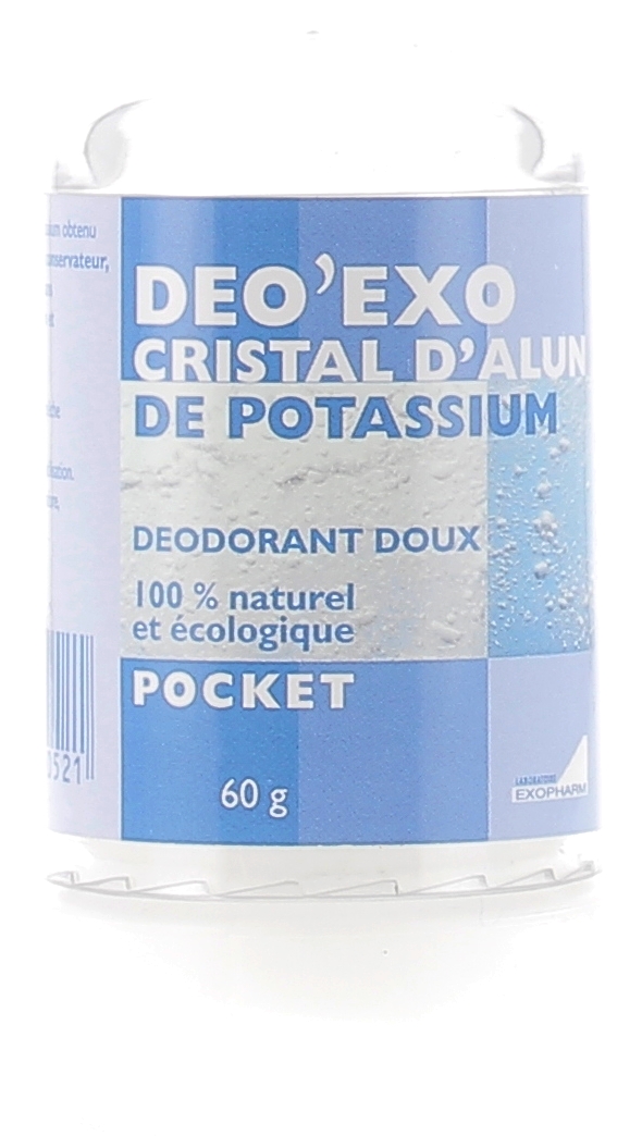 Deo'Exo Cristal d'Alun de Potassium Pocket Exopharm - stick de 60 g