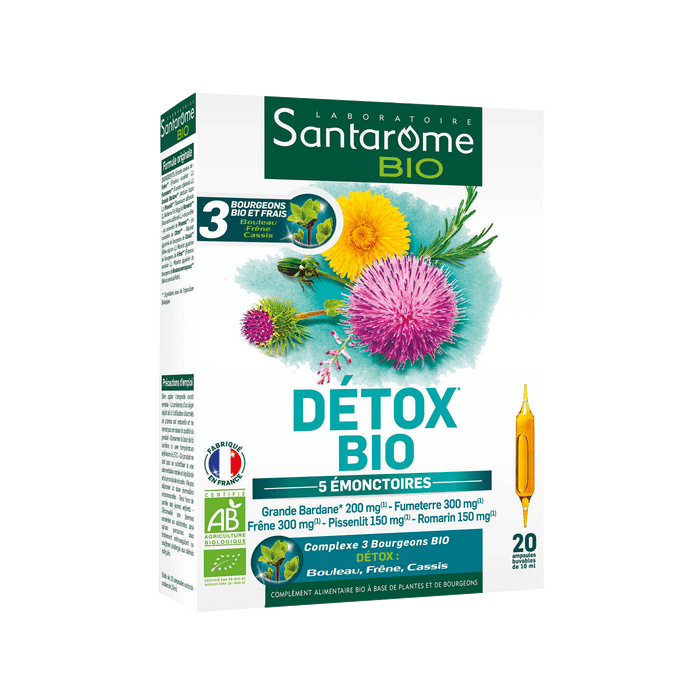 Detox Bio 5 émonctoires Santarome - boite de 20 ampoules