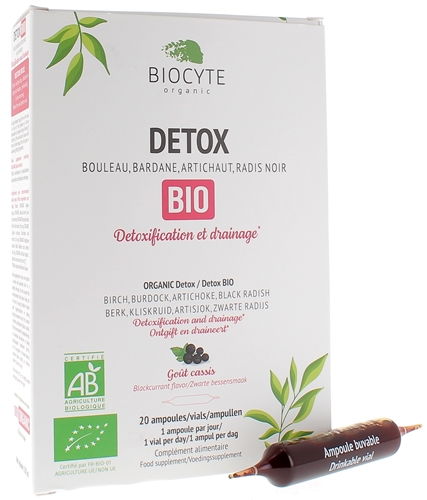 Detox bio détoxification et drainage Biocyte - boîte de 20 ampoules