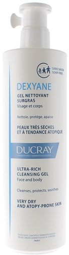 Dexyane gel nettoyant surgras ultra-riche Ducray - flacon-pompe de 400 ml