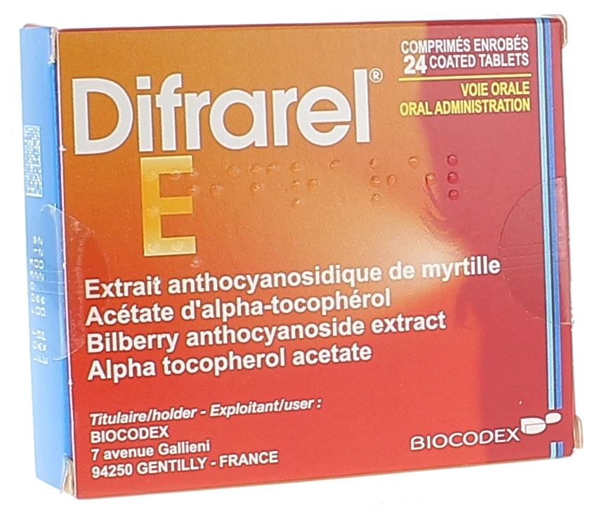 Difrarel E - boîte de 24 comprimés enrobés