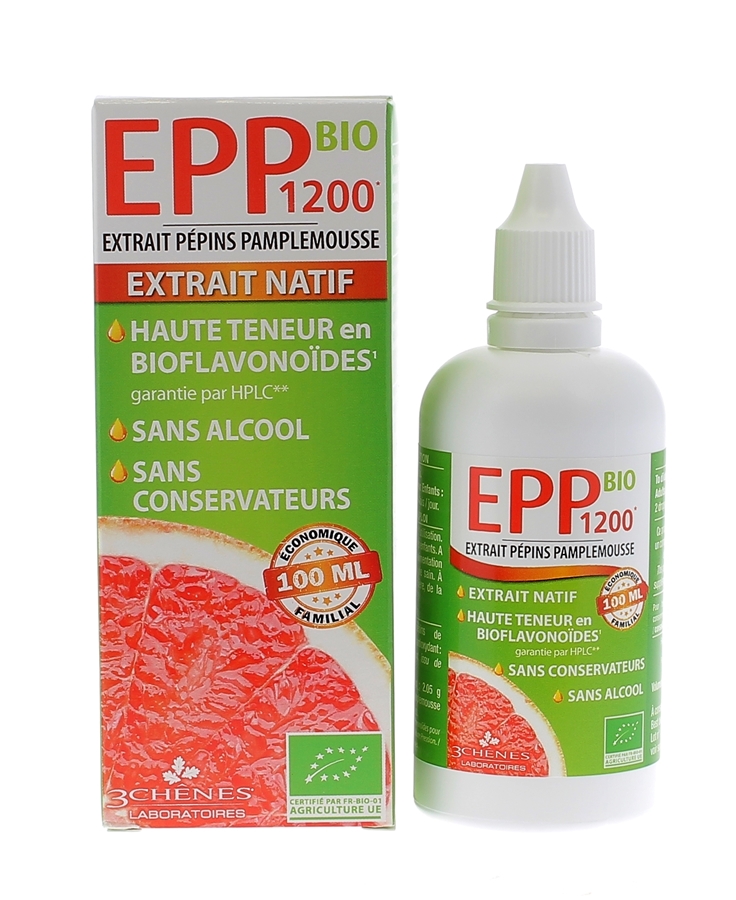EPP 1200 Bio extrait de pépins pamplemousse Les 3 Chênes - flacon de 100ml