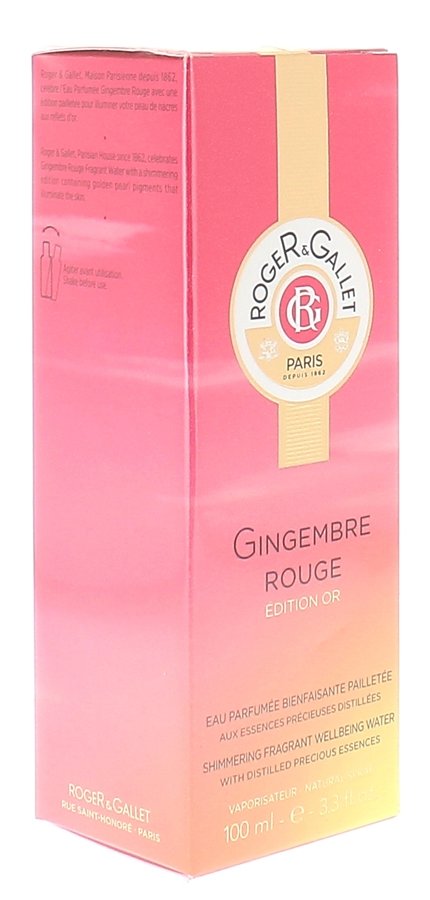Eau parfumée bienfaisante pailletée gingembre rouge édition or Roger & Gallet - spray de 100 ml