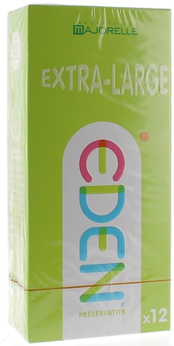 Eden Préservatifs extra-larges lubrifiés Laboratoire Majorelle - boîte de 12 préservatifs