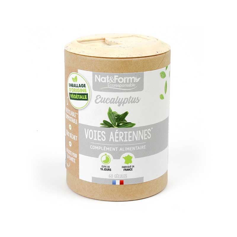 Eucalyptus voies aériennes Ecoresponsable Nat&Form - Boite de 60 gélules