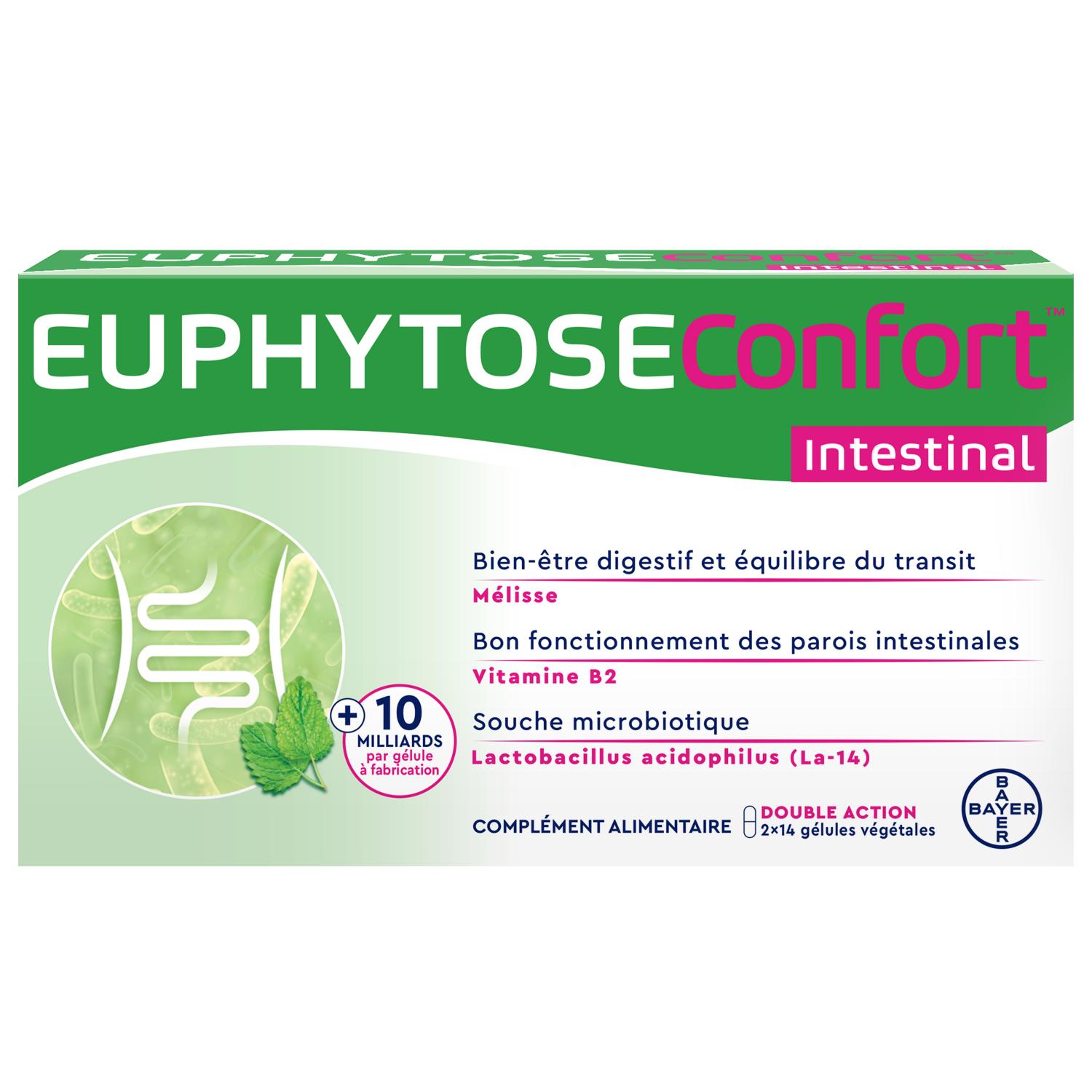 Euphytose Confort Intestinal Mélisse, vitamine B2, 28 gélules végétales