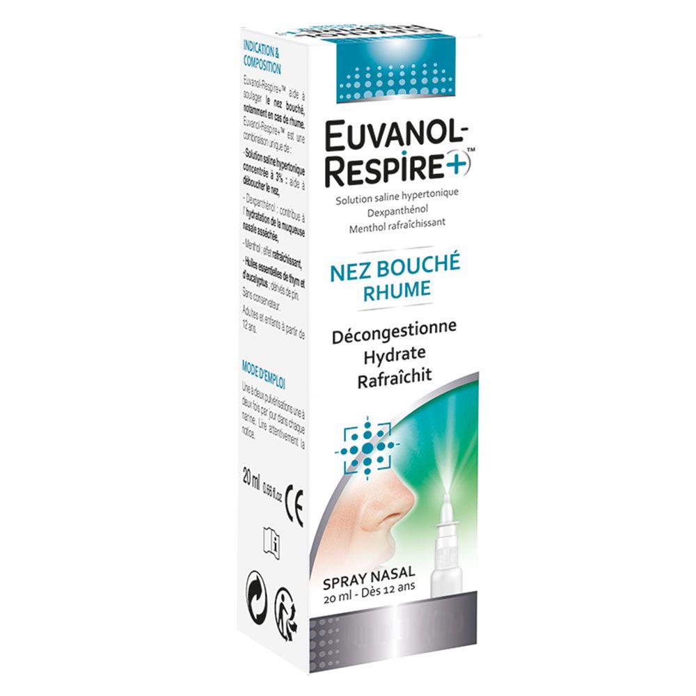 Euvanol respire + nez bouché rhume - spray de 20 ml